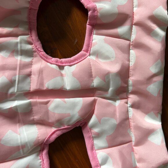 Dog Coat Jacket No-Pull Harness Pink Bow Design Zip Closure D-Rings Size M - Picture 7 of 8
